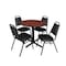 Cain Cain Round Table & Chair Set, Wood, Metal, Vinyl Top, Cherry TB30RNDCH29BK - alternate 1
